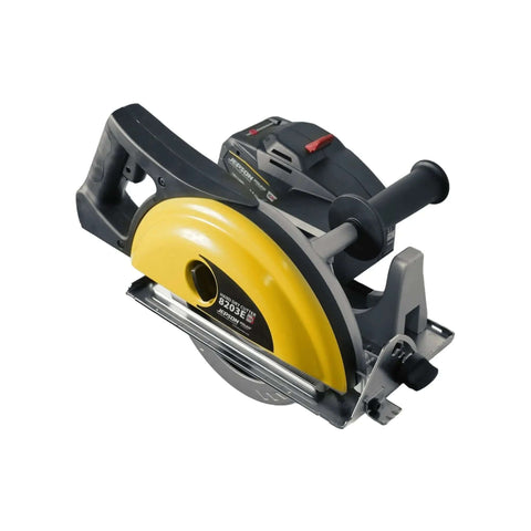 Heavy Duty Cordless Metal Circular Saw 18V 5.5Ah Battery Powered Dry Cutting Tool for Steel Sheet Metal Plates Pipes with yellow body.