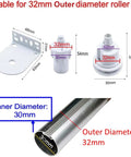 White Durable 32mm Metal Roller Blind Mounting Brackets With Bead Chain Replacement Repair Kit dimensions illustration