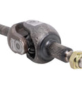 Close-up of front axle shaft from Beefed Up Front Axle Shaft And Wheel Bearing And Hub Assemblies Kit For 2007 Through 2017 Jeep Wrangler And 2018 Wrangler JK Includes Two Front Axle Shafts And Two Wheel Bearing And Hub Assemblies For Easy Drivetrain Upgrade