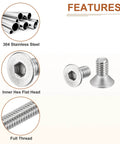 Features of Twenty Piece Set Of Ten By Thirty Two Thread Per Inch Three Eighths Inch Flat Head Socket Cap Screws In 304 Stainless Steel