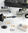 Versatile 10 Piece Drill Chuck Adapter Kit For Rotary Tools With Precision Collet Set 0.5-3.2mm for tools and accessories display