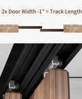 Heavy Duty Bypass Sliding Closet Door Track Set 72 Inch Aluminum Pocket Rail Installed Close-Up