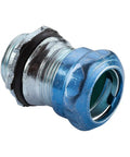 Heavy Duty Compression Raintight EMT Connector 3 Inch 12 Pack Silver Conduit Fitting detailed view with rubber seal.