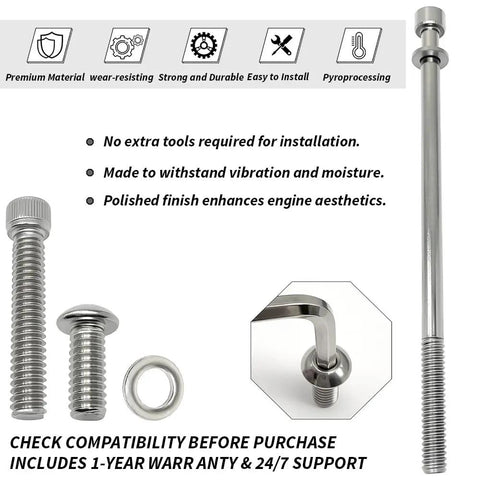 Bulletproof Stainless Steel Primary Cover Bolt Kit With Clutch Gasket For Harley Davidson Touring Models Electra Glide Road King Street Glide 2007 To 2016 assorted bolts and gasket set