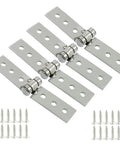 Top Tier 3 Inch Sliding Barn Door Hinges 4 Pack Silver Stainless Steel Foldable Pivot Design set with screws