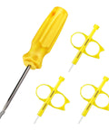 4 Pack Sprinkler Key And Adjustment Tool Kit For Rain Bird 5000 And Hunter PGP Heads Rotor Nozzle Wrench Set, yellow handle