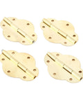 Dope Vintage 46 By 35 mm Hinges Set 4 Pack Antique Gold Shutter Style Cabinet Drawer Door Butt Hinges For Jewelry Boxes And Wooden Boxes Decorative Hardware shown in a set of four.
