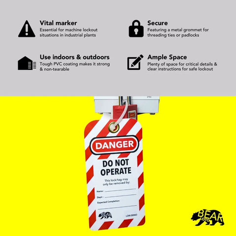 Lockout Tagout Tags Pack Of 30 Laminated And Weatherproof Red Do Not Operate Signs For Out Of Order Equipment Safe Lockout Safety Gear