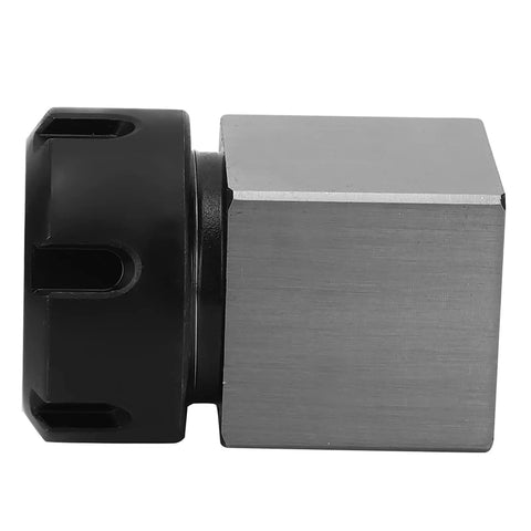 Heavy Duty Square Collet Chuck Block Made From Solid Carbon Steel For CNC Lathe Machines With Quick Clamp Action and Tight Hold on ER25 ER32 ER40 tooling, side view.