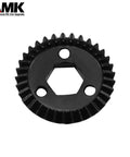 Metal Bevel Gear Set 13T And 23T For One Eighth Scale RC Crawlers Helical Differential Gears, helical gear close-up view