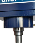 Detail of the hydraulic cylinder on the Badass Heavy Duty Steel H Frame 50 Ton Hydraulic Shop Press with foot pump.