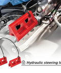 Hydraulic Steering Lock 4 Inch Steer Stop for Outboard Motors, red TPE clip on motor, prevents steering swing during transport