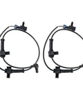 Rear Abs Wheel Speed Sensor Pair Fits 07 To 13 Chevy Silverado 1500 2500 3500 And Gmc Sierra, view of two black sensors with wiring.