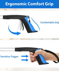 Grabber Reacher Tool 36-inch foldable with blue ergonomic grip and 360-degree rotating jaw