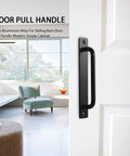 Pack Of 2 Black Barn Door Handles Sliding Pull Handles For Cabinets And Drawers High Performance Kitchen Hardware For Wooden Doors Matte Finish Rustproof Fingerprint Resistant Durable 8.5 Inches Total Length installed on white door