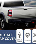 Tailgate Spoiler Cap Molding for Dodge Ram 2500 3500 2019 2024 Textured Black Replacement installed on truck rear view