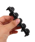 Chocolate Fountain Spiral Shaft Replacement Kit Four Piece Plastic Spiral Structure For Smooth Continuous Operation And Easy Maintenance Compatible With Various Chocolates For Home Parties And Family Gatherings, black plastic spiral shaft held in hand