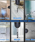 DCWecher 10-PCS Masonry Drill Bit Set drilling ceramic tiles, granite, glass, porcelain tiles, marble, and iron sheet