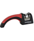 Pronto Hone 15 Degree Knife Sharpener Two Stage For Straight Edge And Serrated Knives With Precise Angle Control, red handle