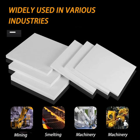 PTFE Sheets 200 X 200 Mm, Thickness 0.5 To 12 Mm, Teflon Nonstick Sheet For Industrial Projects, Stacked Display.
