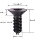 4 Pack Titanium Bolts M5x12mm Countersunk Torx Head Screws Black Coated Grade 5 6AL4V Lightweight Built Tough Fasteners For RC Cars Drones Bikes And DIY Projects
