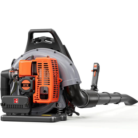 63cc Backpack Leaf Blower, gas powered, 665 CFM airflow, 205 MPH wind, heavy duty, pro grade, durable orange, commercial lawn care tool