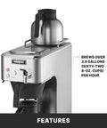 Cafe Deco Automatic Or Pour Over Thermal Carafe Coffee Brewer, NSF Certified, brews 3.9 gallons per hour, stainless steel