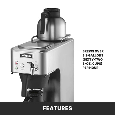 Cafe Deco Automatic Or Pour Over Thermal Carafe Coffee Brewer, NSF Certified, brews 3.9 gallons per hour, stainless steel