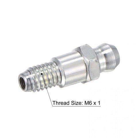 Steel Straight Pro Grade Grease Fittings M6 X 1mm Thread For Hydraulic Equipment 10 Pack Rust Resistant Oil Sealed