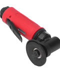 Heavy Duty Two Inch Pneumatic Angle Grinder Built Like A Tank With Durable Zinc Alloy Frame And Smooth Grip Design For Zero Hassle Rust Removal And Quick Metal Cutting Jobs, showing red soft grip handle and grinding head.