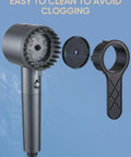 Filtered Shower Head With Handheld, Four In One Spray Modes, Built In Filter For Hard Water, Chlorine Removal And Power Wash, matte gray