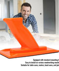 Heavy Duty Non Slip Woodworking Push Block And Safety Push Stick With Ergonomic Tilted Handle Is A Total Kickback Buster, orange, designed for safe use on table saws.