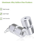 Aluminum alloy rollers, pins, and washers from Lift Cable Replacement Kit For Trailer Gate Assist With EZ Spring Clips