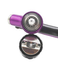 Close-up of the nozzle and cap of Badass Gold Auto Spray Gun With Heavy Duty 360 Degree Swivel Air Hose Connector And Precision 1.3 Nozzle.
