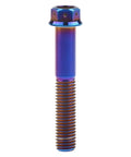 Titanium Flange Hex Head Bolt M10x60mm Pitch 1.25mm Burnt Blue Grade 5 6AL4V Titanium Alloy Pack Of 4 Heavy Duty Screws