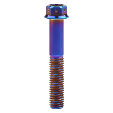Titanium Flange Hex Head Bolt M10x60mm Pitch 1.25mm Burnt Blue Grade 5 6AL4V Titanium Alloy Pack Of 4 Heavy Duty Screws