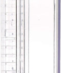Side view of clear plastic Locking Thermostat Guard Cover For Small 4.375 Inch Square Units with built-in keys and latch.
