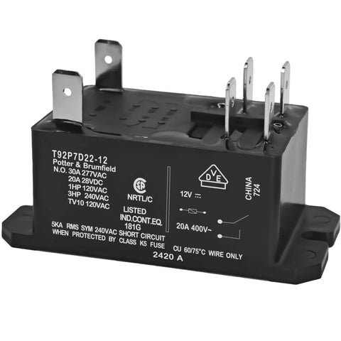 Heavy Duty 12V DC Power Relay 30A DPST NO Panel Mount Two Pack For HVAC And Industrial Controls Replacement Relay With Quick Connect Terminals