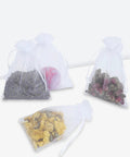 White Organza Drawstring Bags 100 Pack 3x4 Inch Small Sheer Gift Bags For Jewelry Wedding Favors Party Gifts Candy Packaging