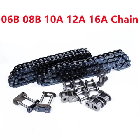 Top Grade 1.5M Duplex Roller Chain Industrial Drive System With Half Buckle For Serious Transmission Needs And Heavy Duty Conveyor Jobs Running Smooth Like Butter On Various Models Including The Tough 12A, showing various chains and couplings.