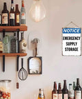 Notice Emergency Supply Storage Vintage Metal Wall Art Signs For Home Kitchen Garage And Patio Built From Rust Resistant Aluminum For Indoor Outdoor Use Keeps Your Space Organized With Classic Industrial Vibe, hanging sign on wall