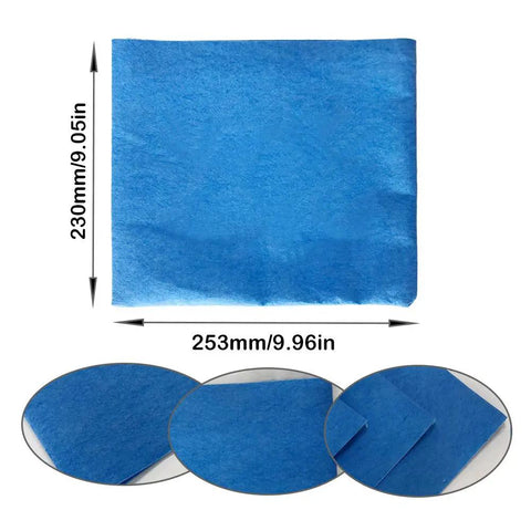 9 Pack Blue Cloth Reusable Dry Filter Bags For Stanley Shop Vac 1 To 5 Gallon Wet And Dry Vacuums, flat and folded views