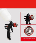 Featherlight Pneumatic Spray Gun With Hard Anodized Aluminum Body, 360° adjustable air cap for precision control.