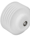 Flexible Hole Saw Dust Bowl Uses A Stretchy Rubber Gasket To Form An Airtight Seal Around Drill Bits, white, rounded design.