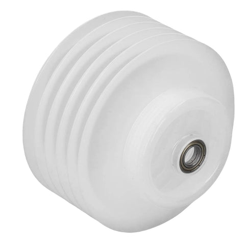 Flexible Hole Saw Dust Bowl Uses A Stretchy Rubber Gasket To Form An Airtight Seal Around Drill Bits, white, rounded design.