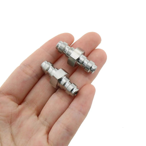 Two Pack Stainless Steel Double Male Quick Disconnect Adapters For Air Fill Stations And Fittings, High Pressure 4000 To 5000 PSI Universal Fill Nipple