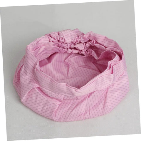 Eight Pack Hot Pink Anti Static Mesh Work Caps With Hella Breathable Mesh Panels Tough Reusable Polyester Build showing inside view.