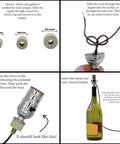 DIY Bottle Lamp Kit With Adapters For Liquor And Wine Bottles Socket And Harp In Black Finish Includes Three Rubber Adapters
