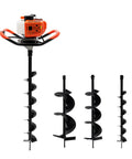Rugged 52cc Post Hole Digger Auger With 3 Drill Bits 4 In 6 In 8 In Extension Bar Safety Goggles And Tool Kit For Farmland Garden And Planting 8500 RPM Max With Aluminum Gearbox For Tough Soil Or Sandy Ground