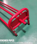 Close up of red thickened steel frame for Rolling Masking Film Machine With Mobile Stand On Wheels For Car Paint Repair And Body Shop